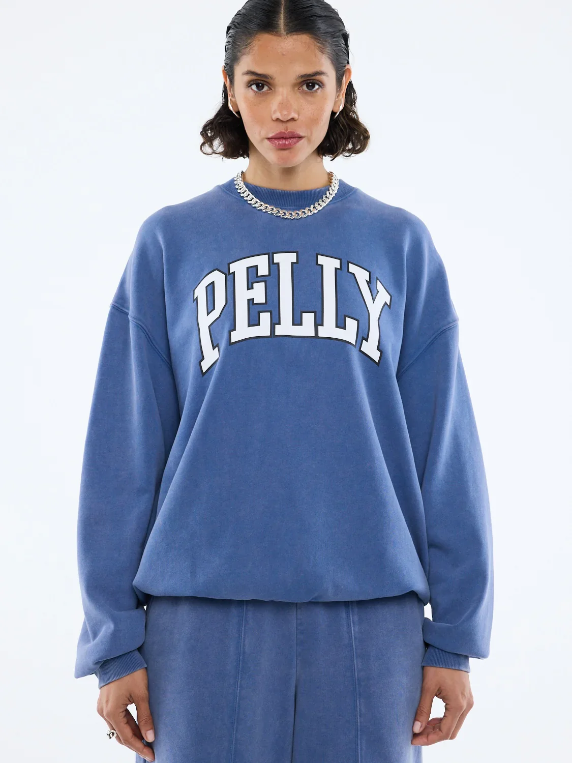 Ena Pelly - EP Varsity Sweatshirt - Indigo Wash