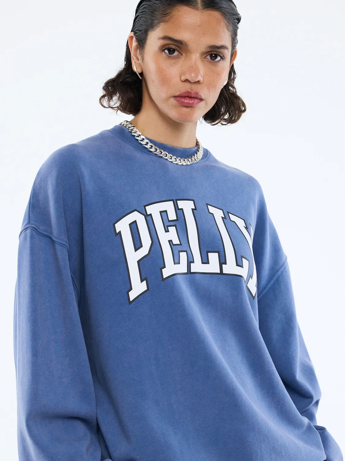 Ena Pelly - EP Varsity Sweatshirt - Indigo Wash - Image 3