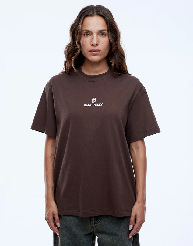 Ena Pelly - Lexi Logo Tee - Mocha - Image 2