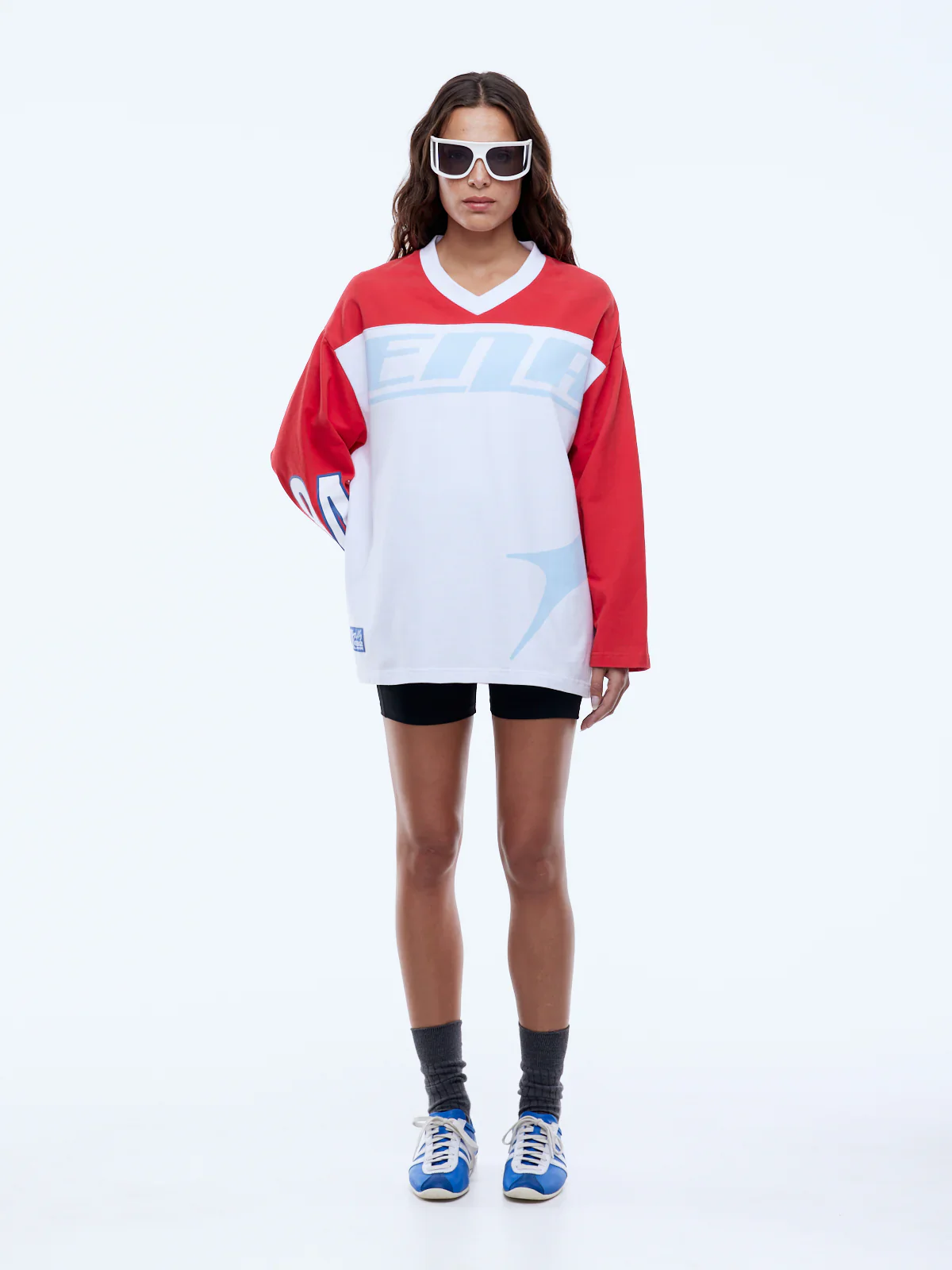 Ena Pelly - PELLY LEAGUE LONG SLEEVE TEE - WHITE SPLICE - Image 3