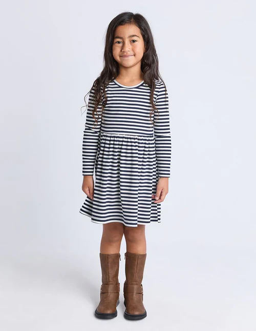 Eve Girl - Alexis Rib Dress - Navy - Kids Size 3-7