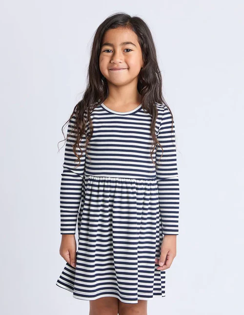 Eve Girl - Alexis Rib Dress - Navy - Kids Size 3-7 - Image 2
