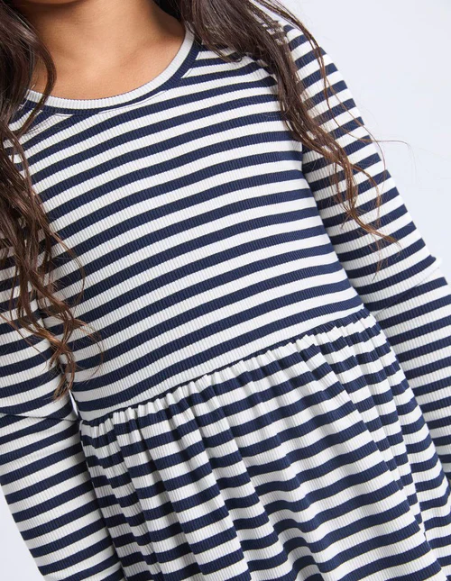 Eve Girl - Alexis Rib Dress - Navy - Kids Size 3-7 - Image 3
