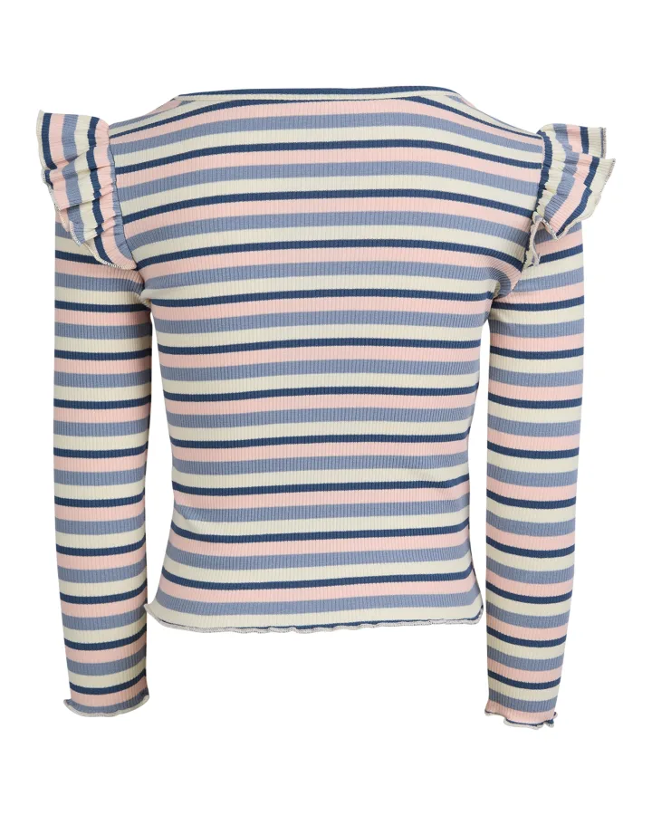 Eve Girl - ANNIE FRILL LSLV RIB - Blue - Kids Size 3-7 - Image 3