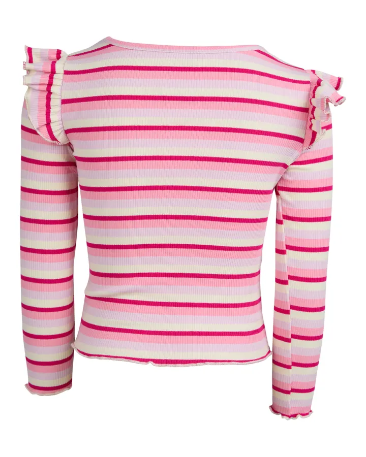 Eve Girl - ANNIE FRILL LS RIB - Pink - Kids SIze 3-7 - Image 2