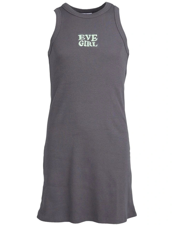Eve Girl - Aths Rib Dress - Charcoal - Kids Size 8-14 - Image 2