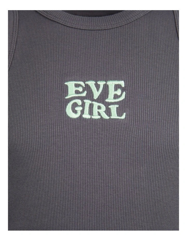 Eve Girl - Aths Rib Dress - Charcoal - Kids Size 8-14 - Image 3