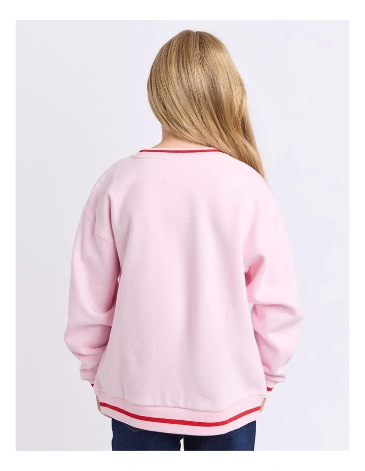 Eve Girl - Cherry Hearts Crew - Pale Pink - Kids Size 3-7 - Image 4