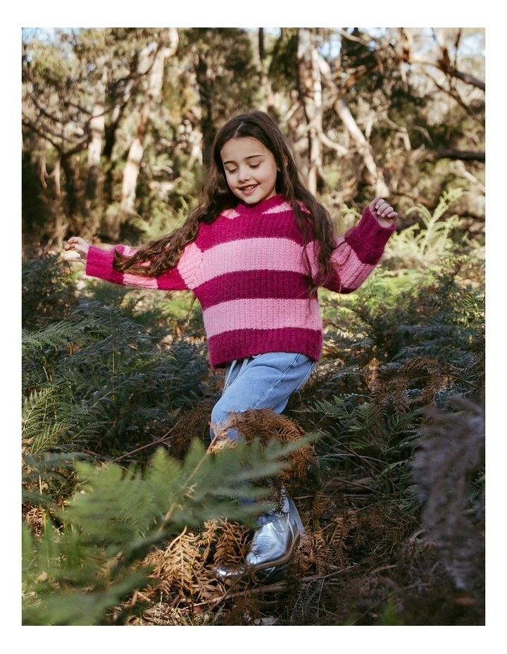 Eve Girl - Daria Knit Jumper - Cranberry - Kids Size 3-7