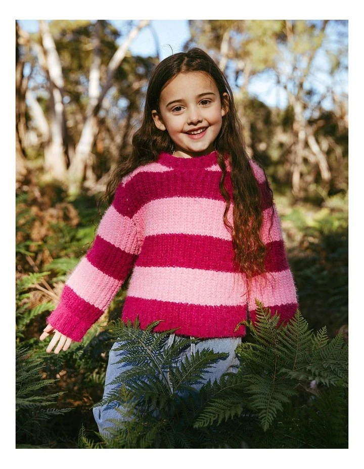 Eve Girl - Daria Knit Jumper - Cranberry - Kids Size 3-7 - Image 2