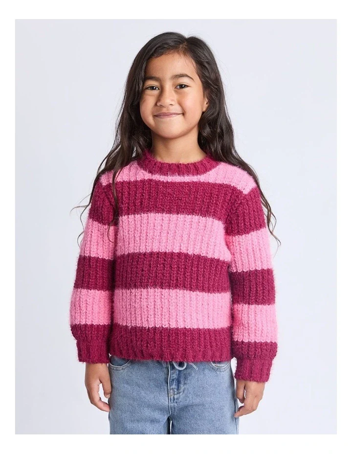 Eve Girl - Daria Knit Jumper - Cranberry - Kids Size 3-7 - Image 3