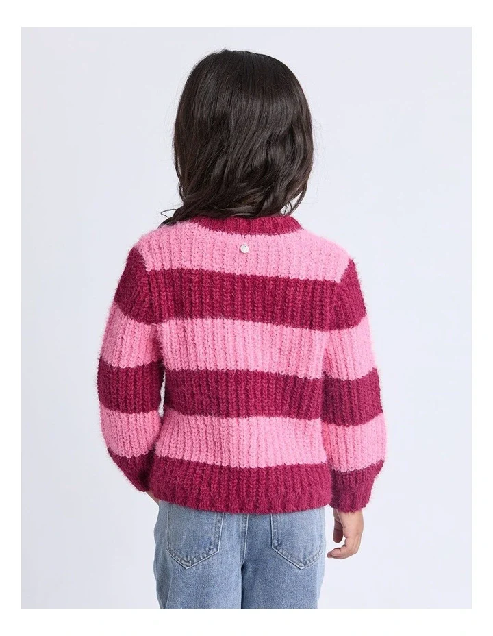 Eve Girl - Daria Knit Jumper - Cranberry - Kids Size 3-7 - Image 4