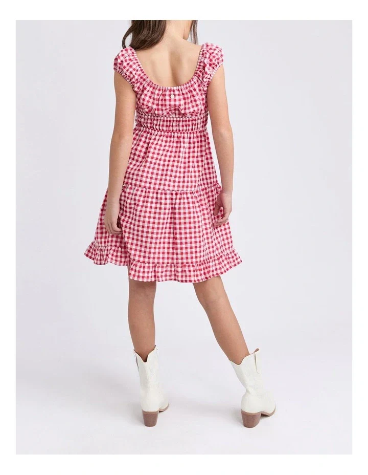Eve Girl - Elsa Gingham Dress - Red - Kids Size 8-14 - Image 2