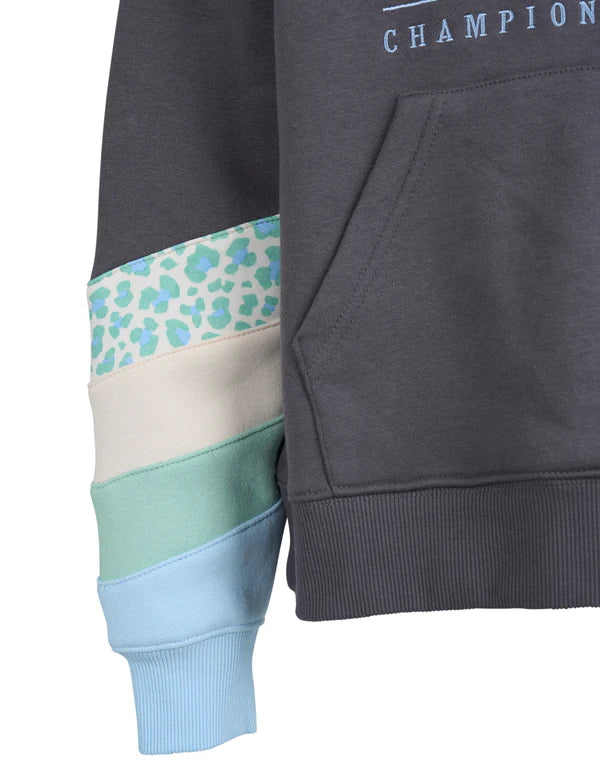 Eve Girl - League Panel Hoodie - Charcoal - Kids Size 8-14 - Image 3