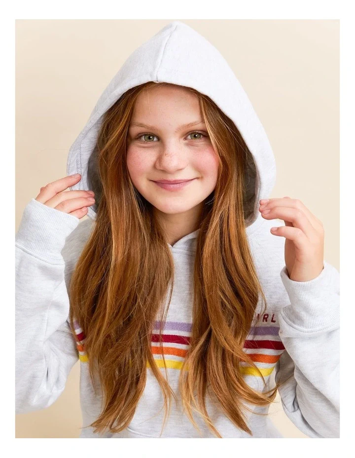 Eve Girl - Retro Hoodie - Grey Marle - Kids Size 8-14