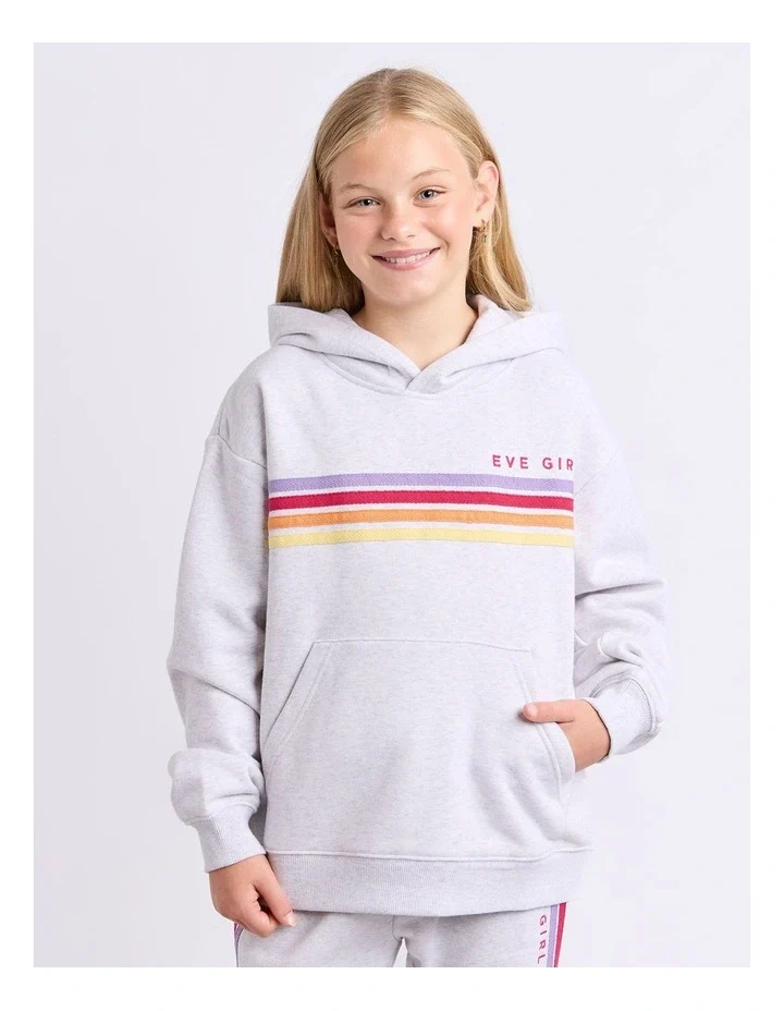 Eve Girl - Retro Hoodie - Grey Marle - Kids Size 8-14 - Image 4