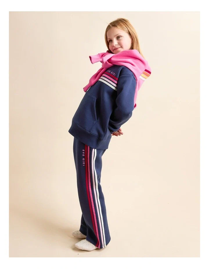 Eve Girl - Retro Hoodie - Navy - Kids Size 8-14 - Image 2
