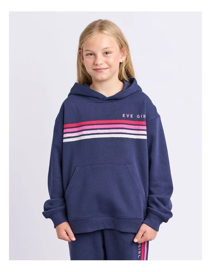 Eve Girl - Retro Hoodie - Navy - Kids Size 8-14 - Image 3