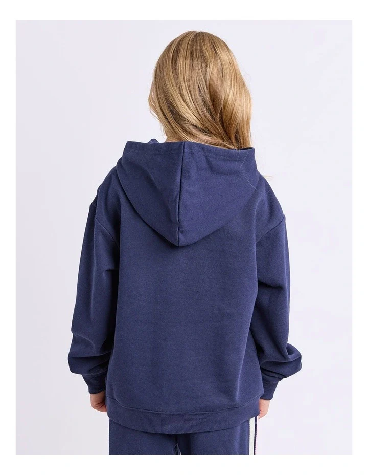Eve Girl - Retro Hoodie - Navy - Kids Size 8-14 - Image 4