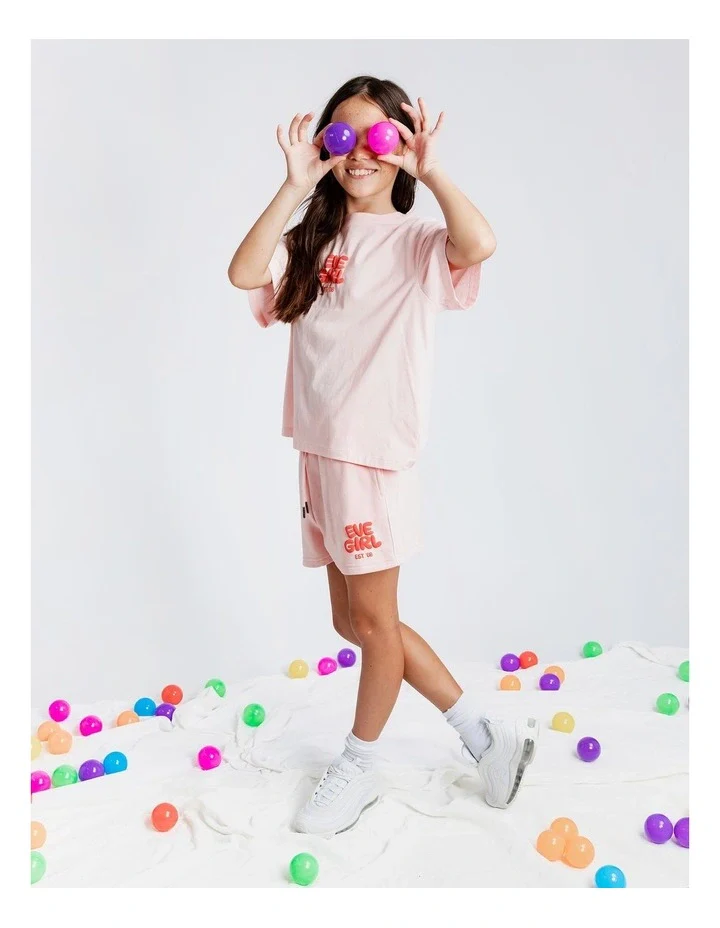 Eve Girl - Sports Club Fleece Short - Pink - Kids Size 3-7 - Image 2