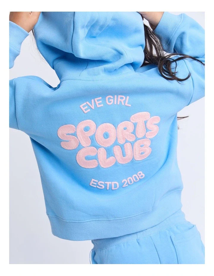 Eve Girl - Sports Club Hoodie - Blue - Kids Size 3-7 - Image 2
