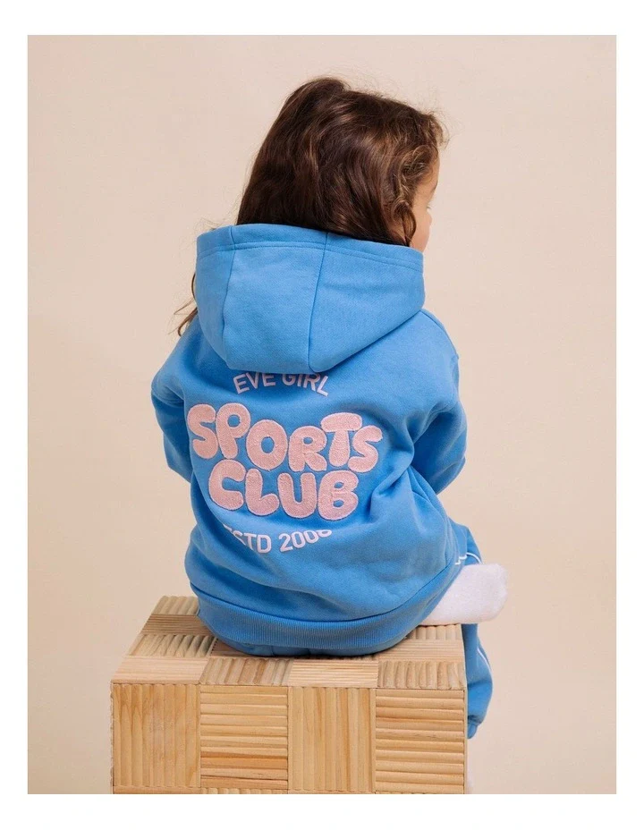Eve Girl - Sports Club Hoodie - Blue - Kids Size 3-7 - Image 4
