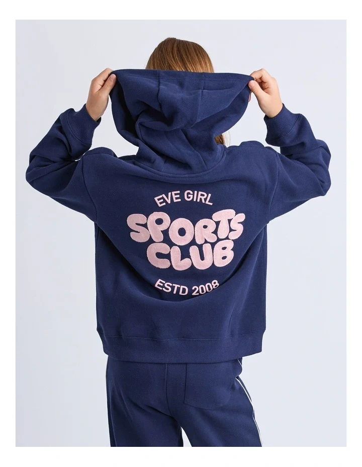 Eve Girl - Sports Club Hoodie - Navy - Kids Size 3-7 - Image 3