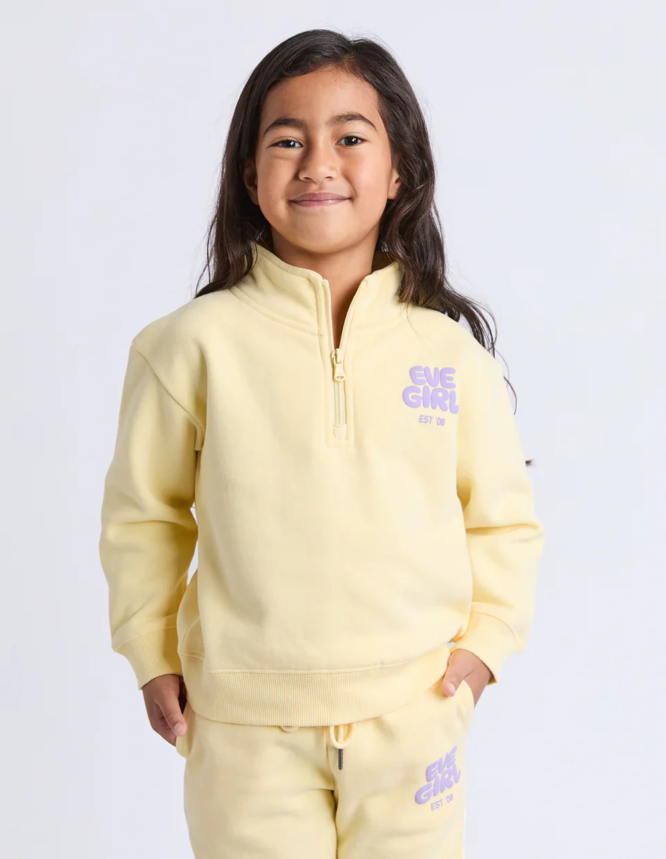Eve Girl - Sports Club Quarter Zip - Lemon - Kids Size 8-16