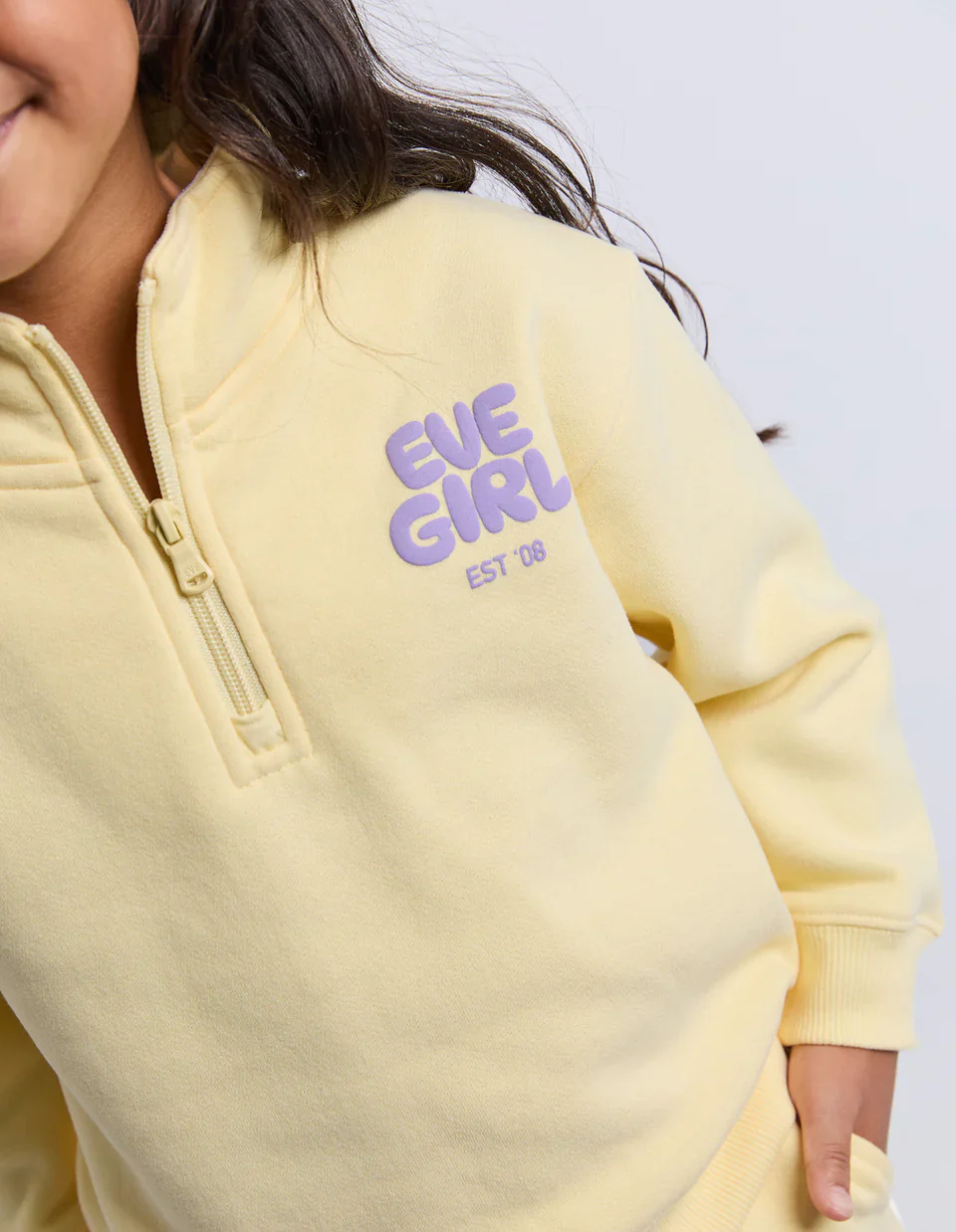 Eve Girl - Sports Club Quarter Zip - Lemon - Kids Size 8-16 - Image 2