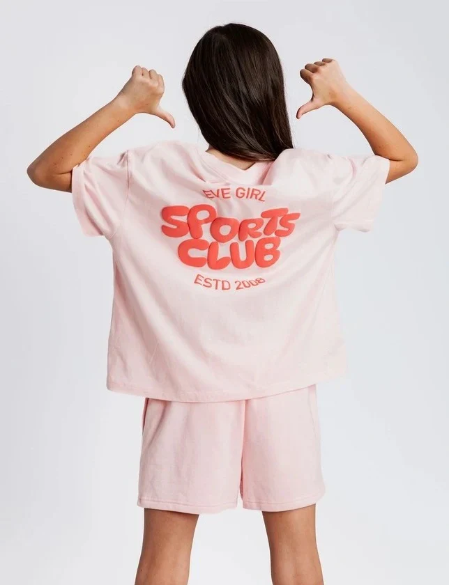 Eve Girl - Sports Club Tee - Pink - Kids Size 3-7 - Image 3