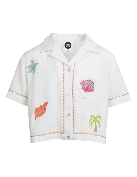Eve Girl - Sunrays Shirt - Vintage White - Kids Size 8-14 - Image 3