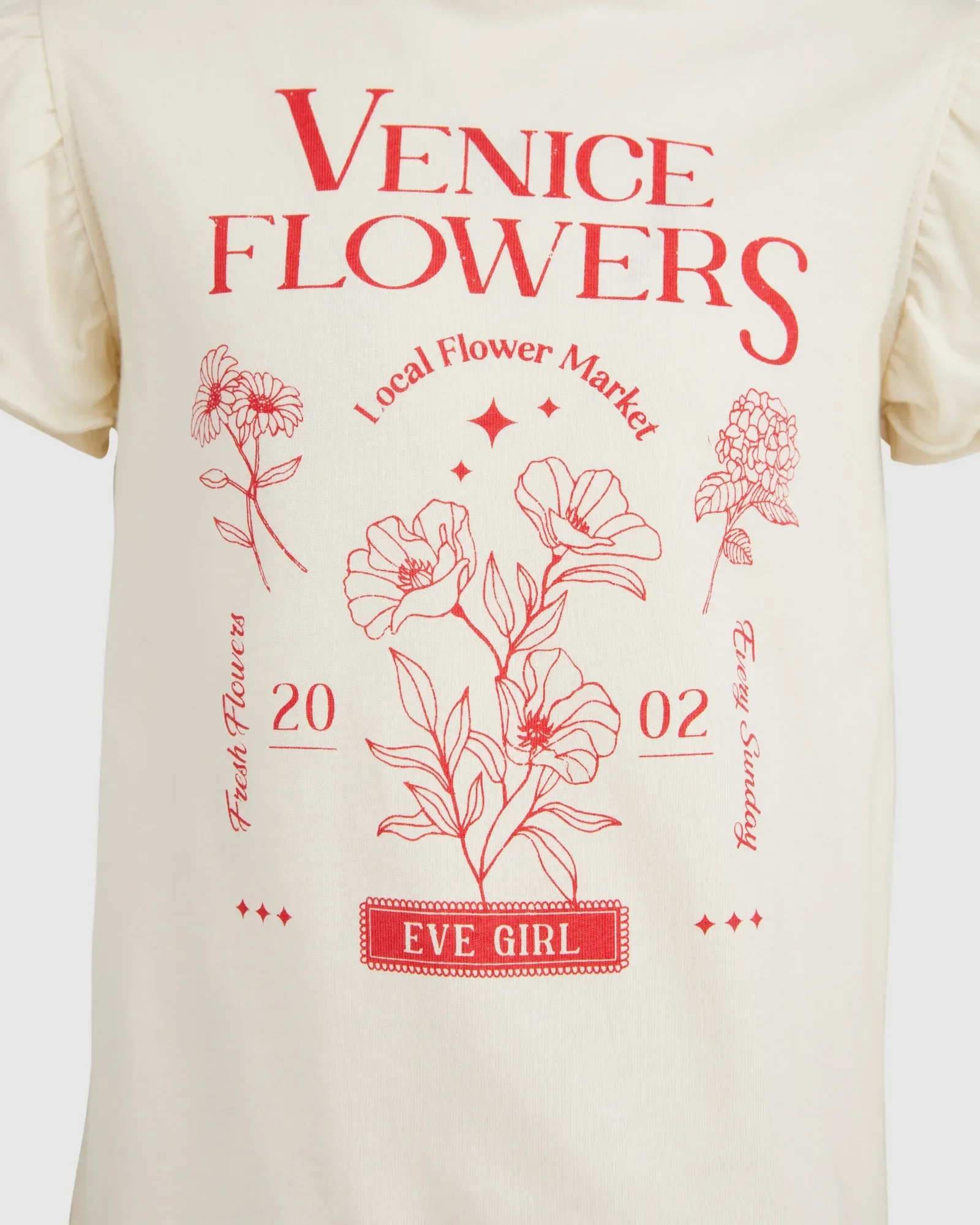 Eve Girl - Venice Frill Tee - Vintage White - Kids Size 3-7 - Image 2