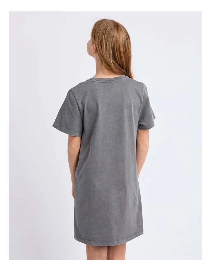 Eve Girl - Wild Heart Tee Dress - Charcoal - Kids Size 8-14 - Image 2
