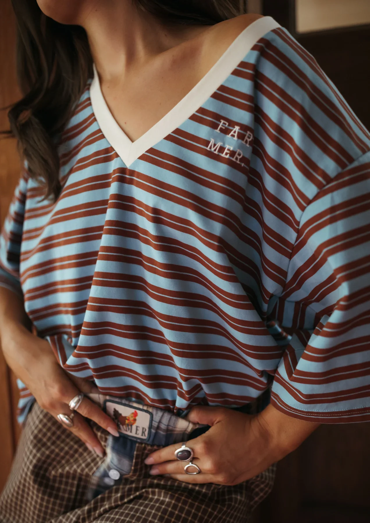 FARMER by Whitney Spicer - Heartbreak Blues Jersey Vee - Image 3