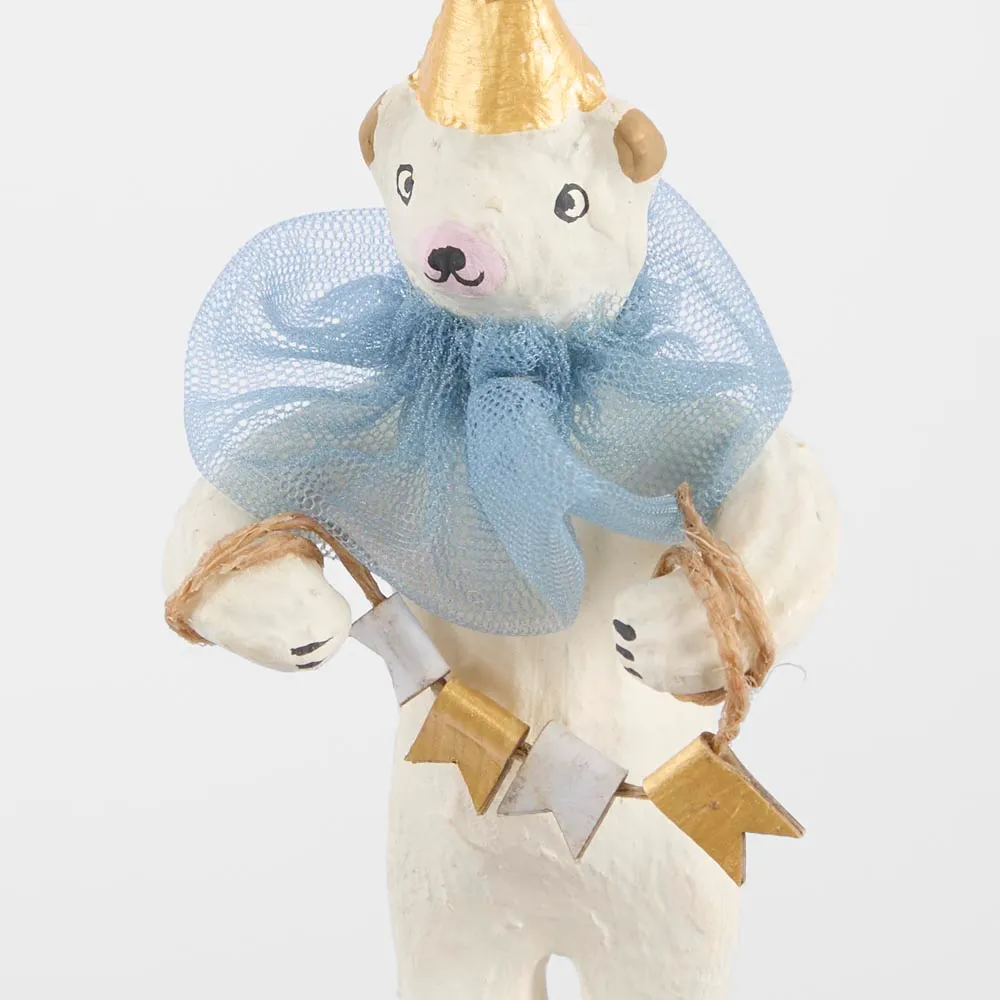 Florabelle - Mache Carnivale Bear Tree Decoration Blue - Image 2