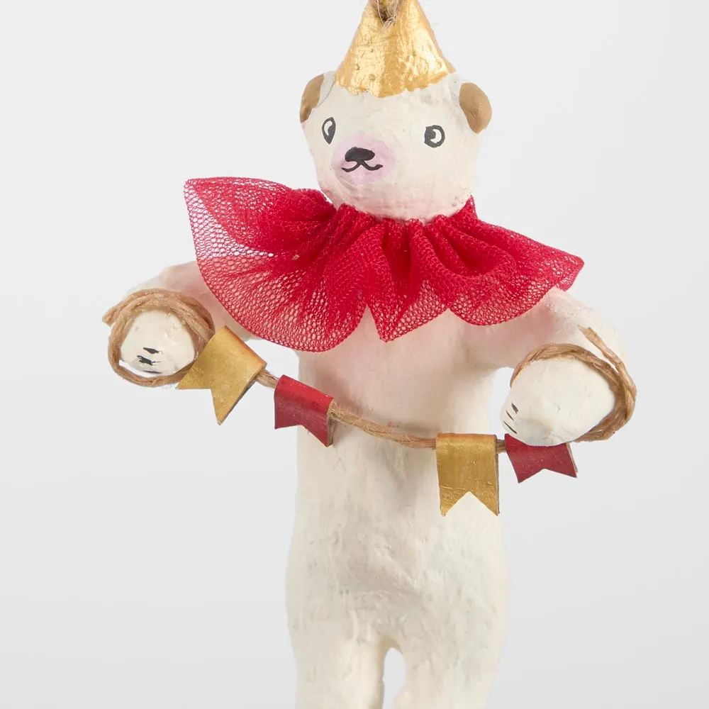 Florabelle - Mache Carnivale Bear Tree Decoration Red - Image 2