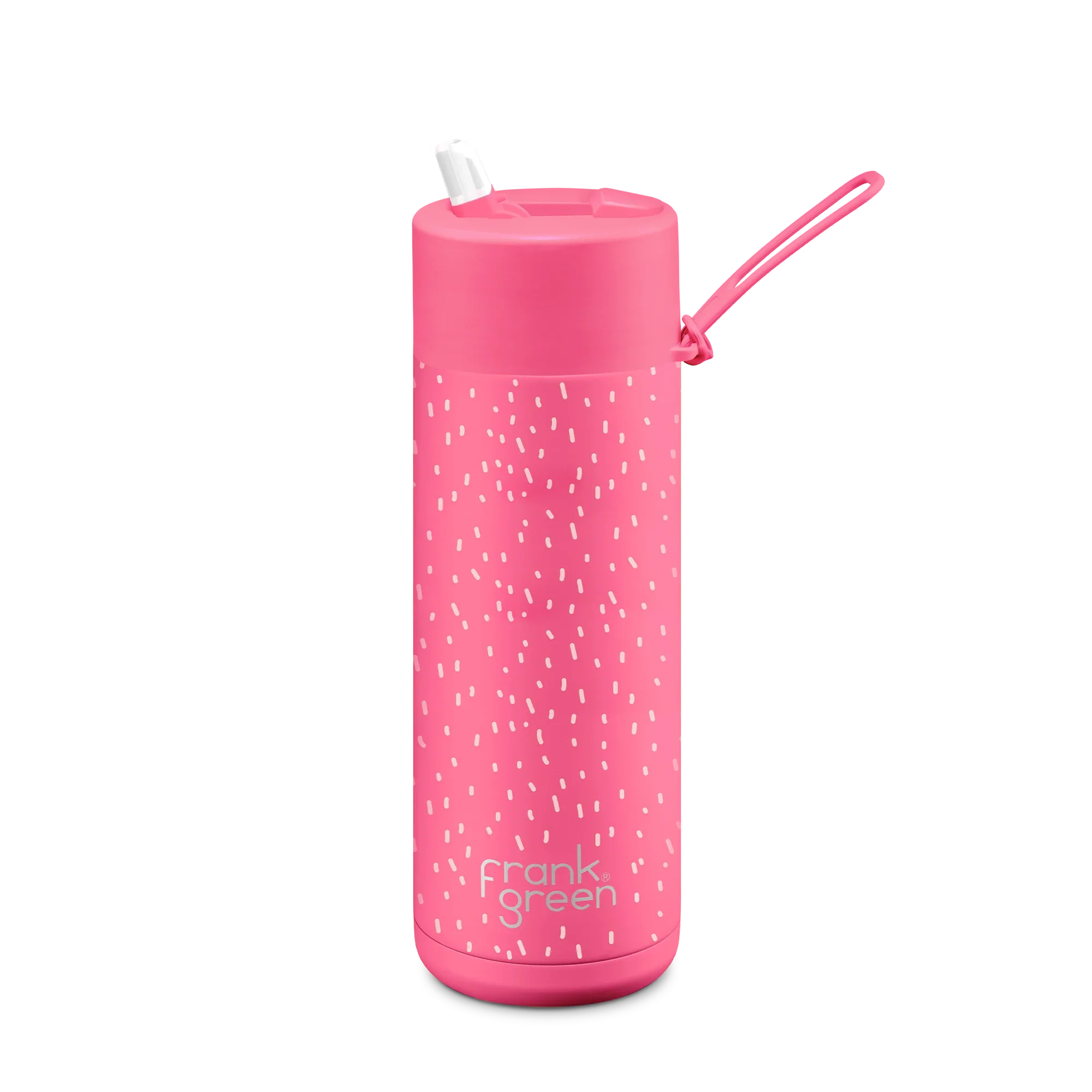 Frank Green - Franksters - Piper 20oz Reusable Bottle with Flip Lid - Neon Pink - Image 2