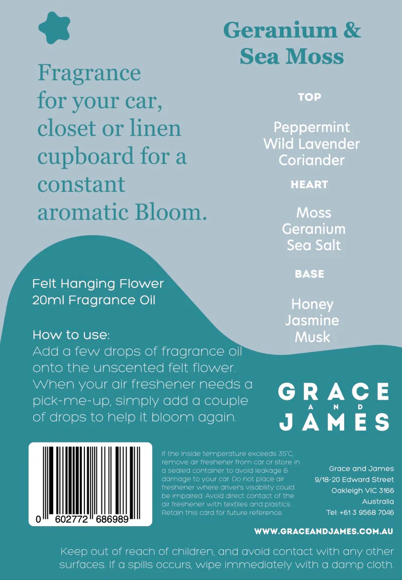 Grace & James - Geranium & Sea Moss Air Freshener - Image 3