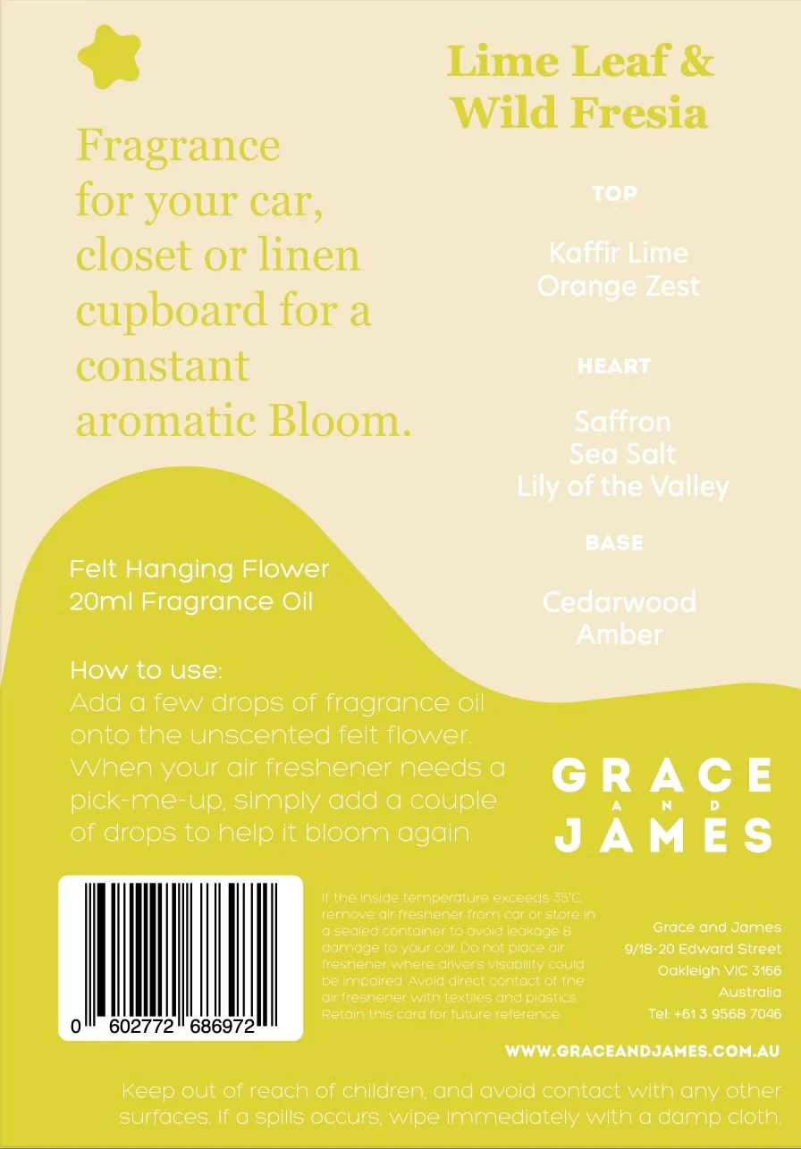 Grace & James - Lime Leaf & Wild Fresia Air Freshener - Image 3