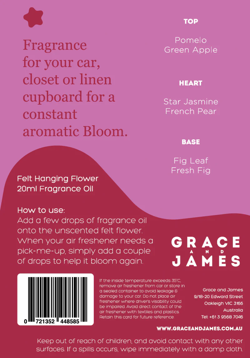 Grace & James - TURKISH FIG & PEAR - FELT AIR FRESHENER - Image 4