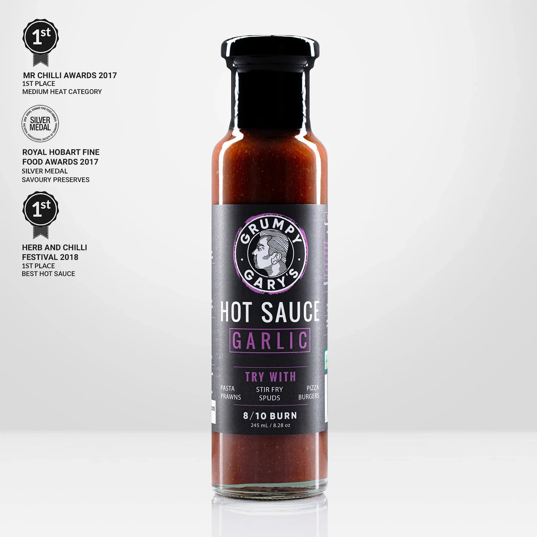 Grumpy Gary's - Garlic Hot Sauce - 245ml - Image 4