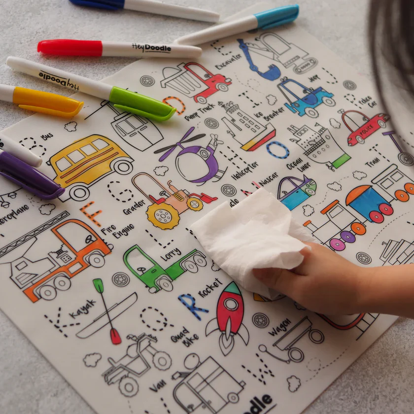 HeyDoodle - Toot Toot Honk Classic Colouring & Doodle Mat - Image 2