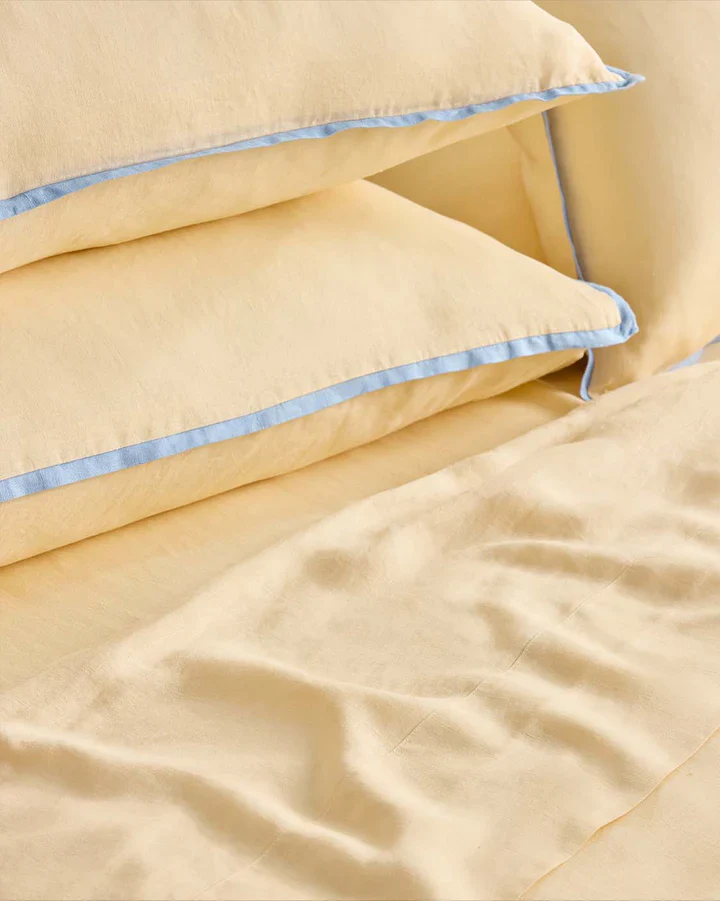 Hommey - Linen Flat Sheet - Butter - King