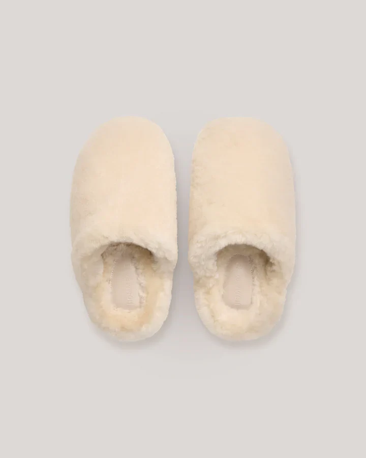 Hommey - Sheepskin Slippers - Cream - Image 4