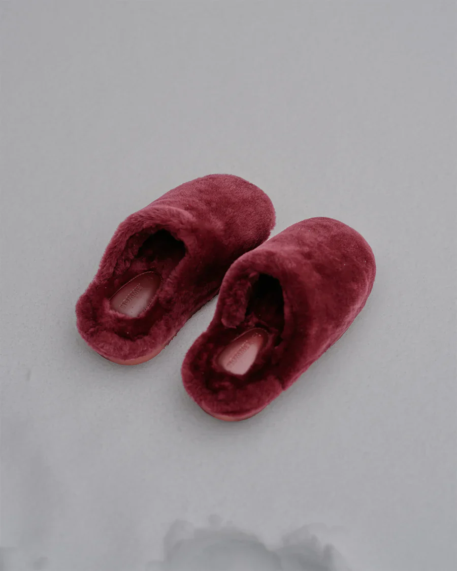 Hommey - Sheepskin Slippers - Wine - Image 2