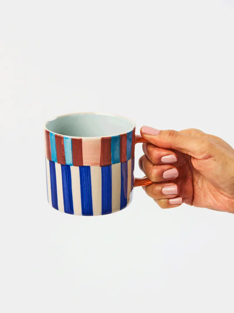 Jones & Co - BLOOMIE BLUE STRIPE MUG
