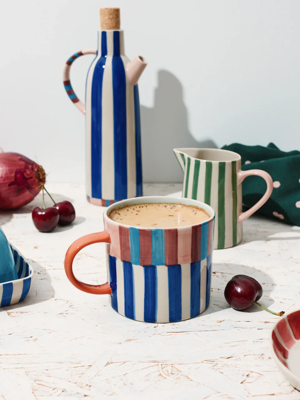 Jones & Co - BLOOMIE BLUE STRIPE MUG - Image 3