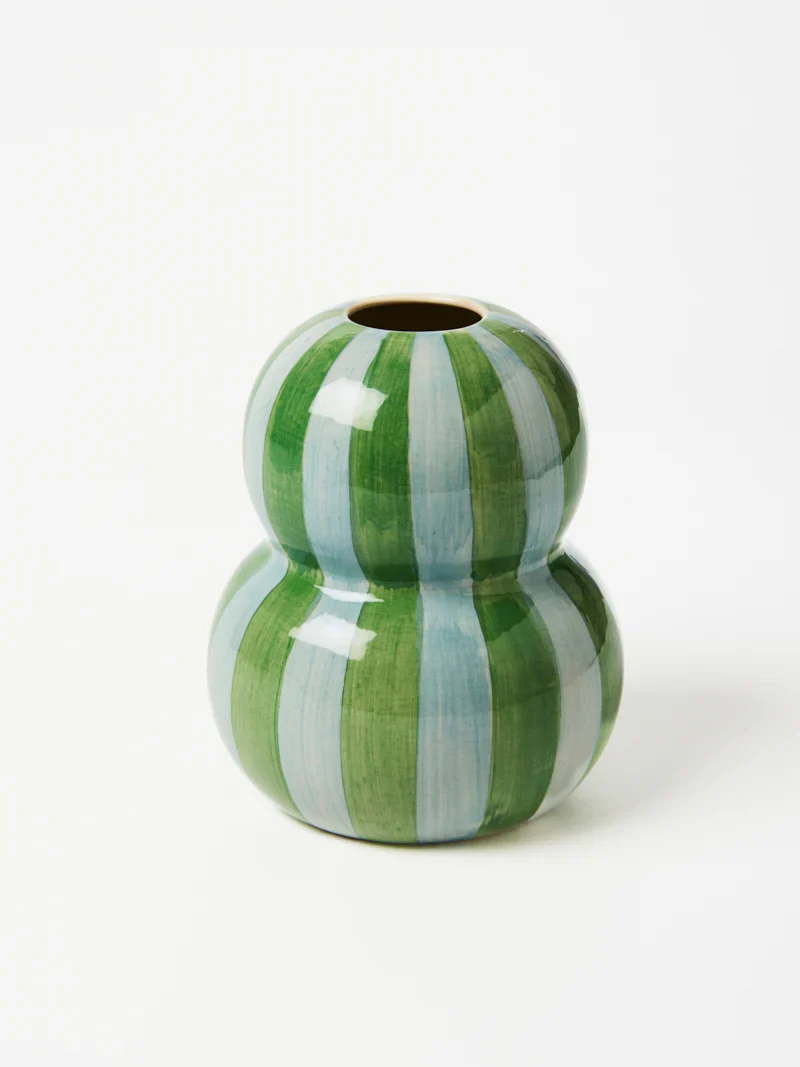 Jones & Co - FONDA GREEN BLUE STRIPE VASE - Image 3