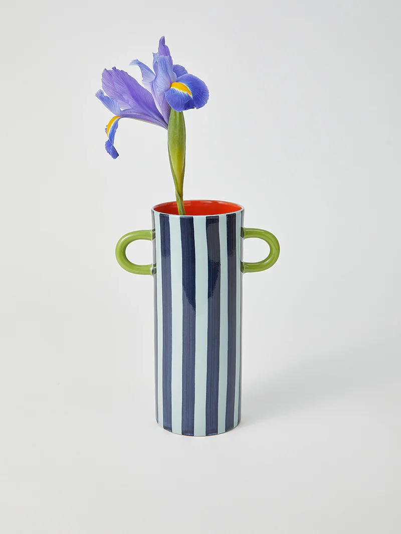 Jones & Co - GRIFFE BLUE STRIPE TALL VASE