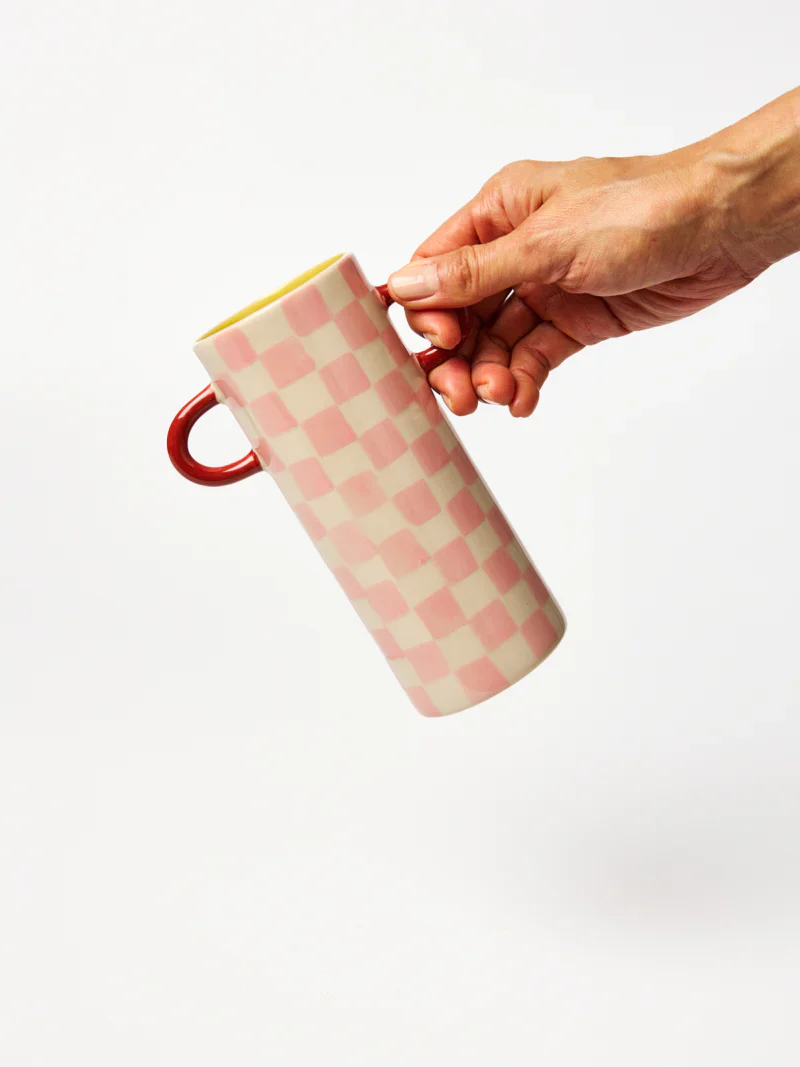 Jones & Co - Griffe Bud Vase Pink Check - Image 2